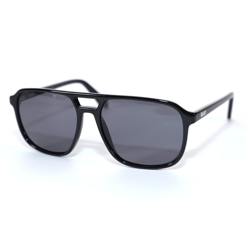 Quay Australia ON THE FLY Polarized Aviator Sunglasses - Black / Smoke - NWT - Picture 2 of 10
